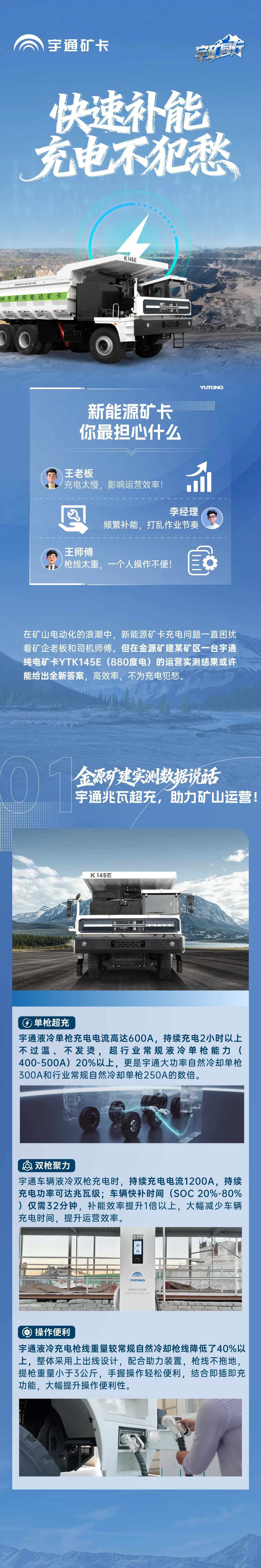 新能源矿卡充电不犯愁|宇通矿卡兆瓦超充技术助力矿区跑出加速度！